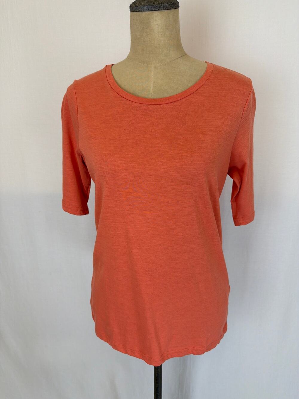 NWT Soya Concept Tangerine Orange Organic Cotton T-Shirt Small #0454